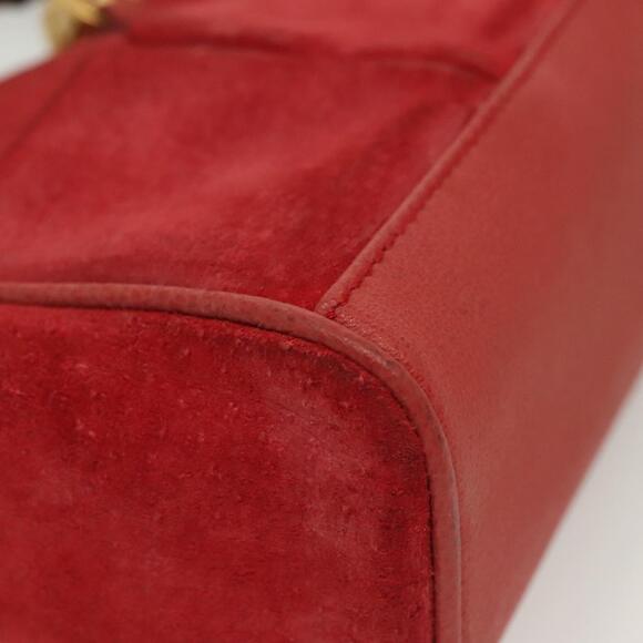 GUCCI Bamboo Hand Bag Suede Red Gold 007 1793 007 1793 - Picture 12 of 16